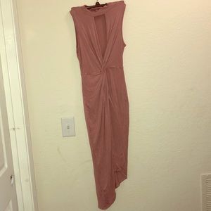 Open chest pink dress